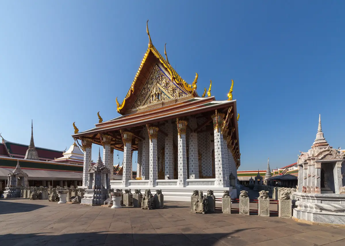 De ubosot van Wat Arun in Bangkok